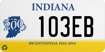 IN license plate 103EB