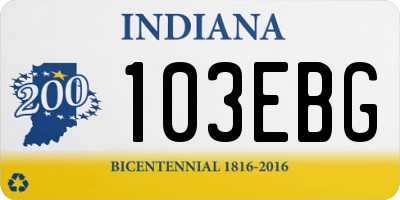 IN license plate 103EBG