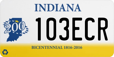 IN license plate 103ECR