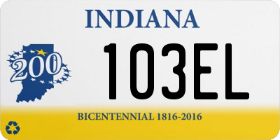 IN license plate 103EL
