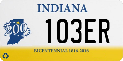 IN license plate 103ER