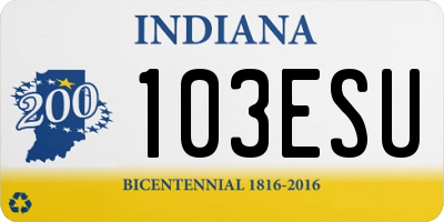 IN license plate 103ESU