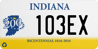 IN license plate 103EX