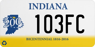 IN license plate 103FC