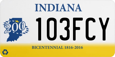 IN license plate 103FCY
