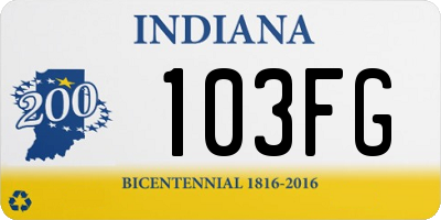 IN license plate 103FG