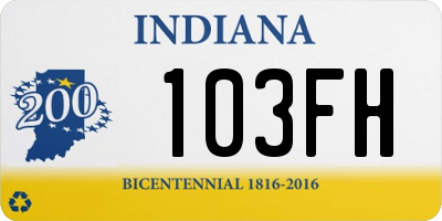 IN license plate 103FH