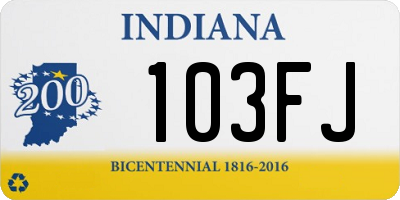 IN license plate 103FJ