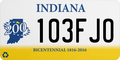 IN license plate 103FJO