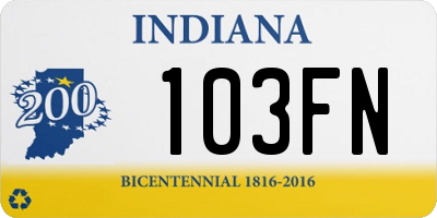 IN license plate 103FN