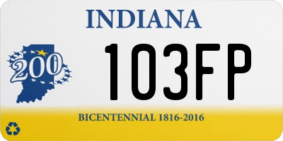 IN license plate 103FP