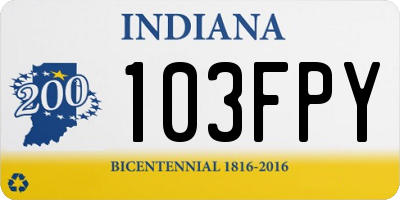IN license plate 103FPY