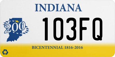 IN license plate 103FQ