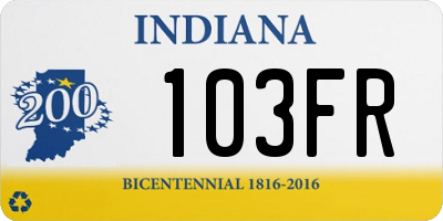 IN license plate 103FR