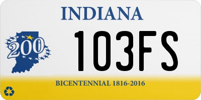 IN license plate 103FS