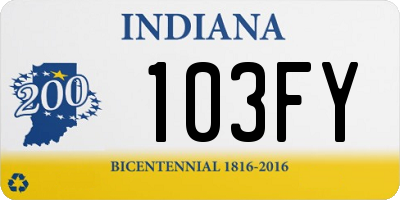IN license plate 103FY