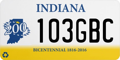 IN license plate 103GBC
