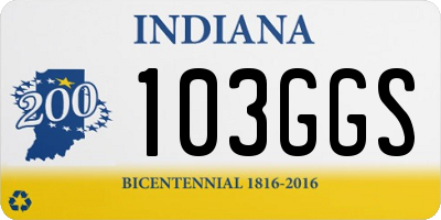 IN license plate 103GGS