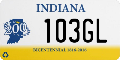 IN license plate 103GL