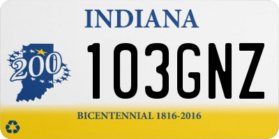 IN license plate 103GNZ