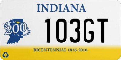 IN license plate 103GT