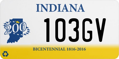IN license plate 103GV