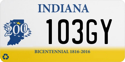 IN license plate 103GY