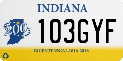 IN license plate 103GYF
