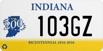 IN license plate 103GZ