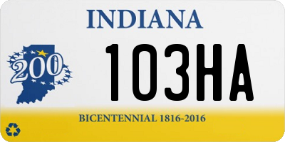 IN license plate 103HA