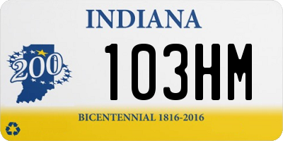 IN license plate 103HM