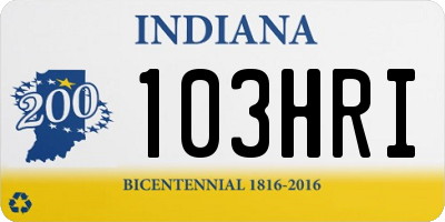 IN license plate 103HRI