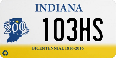 IN license plate 103HS