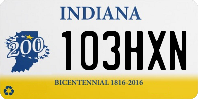 IN license plate 103HXN