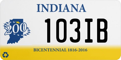 IN license plate 103IB