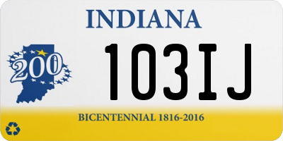IN license plate 103IJ