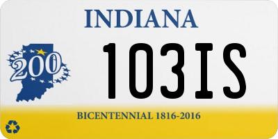 IN license plate 103IS
