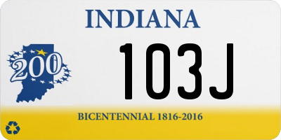 IN license plate 103J