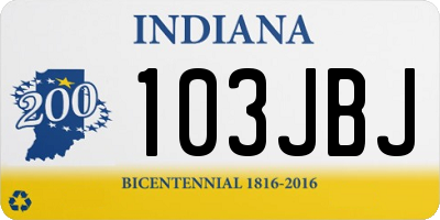 IN license plate 103JBJ