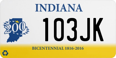 IN license plate 103JK