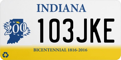 IN license plate 103JKE
