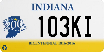 IN license plate 103KI