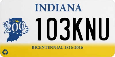 IN license plate 103KNU