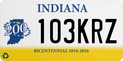 IN license plate 103KRZ