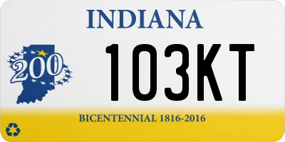 IN license plate 103KT