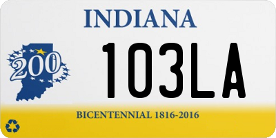 IN license plate 103LA