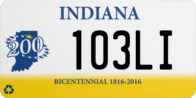 IN license plate 103LI