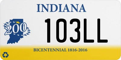 IN license plate 103LL