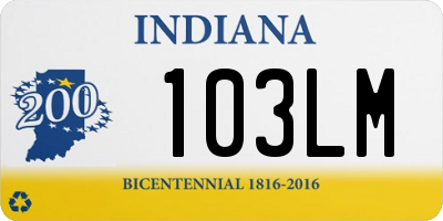 IN license plate 103LM