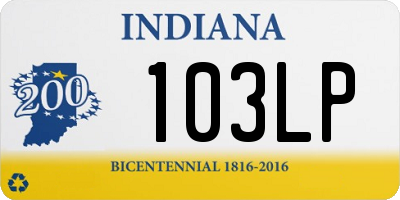 IN license plate 103LP